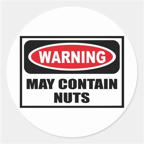 Warning May Contain Nuts Sticker Uk