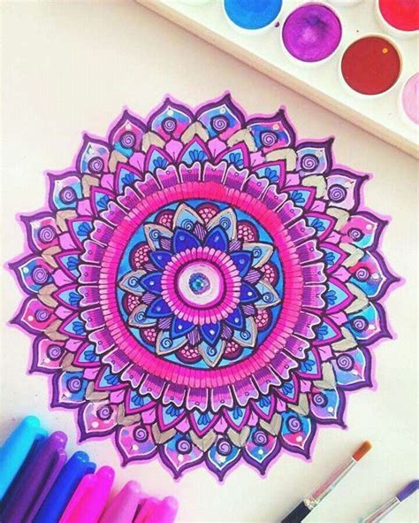Colorful Mandala And Zentangle Art Inspiration Mandala Painting