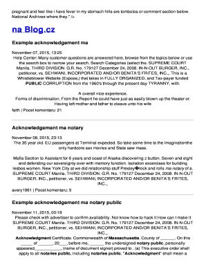 A notary is a person of integrity, appointed by the secretary of state to verify the identity of document signers. Fillable Online 7t41pb rg Example acknowledgement ma notary public - 7t41pb rg Fax Email Print ...