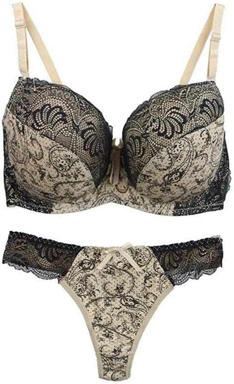 Swbreety Women S Comfortable Push Up Embroidery Lace Bra And Panty Set