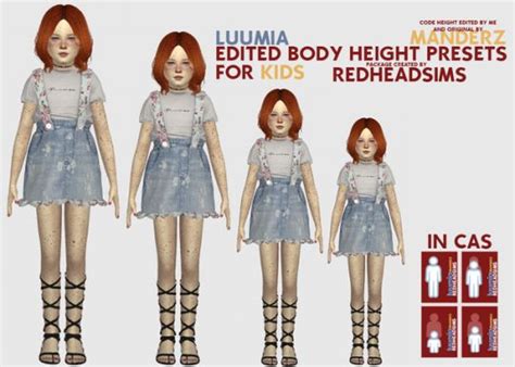 It works with all body types and all body sizes. EDITED BODY HEIGHT PRESETS FOR KIDS + CUSTOM RIG... | Sims ...