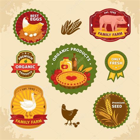 Vintage Farm Labels Stock Vector Image By ©tiax 72769387