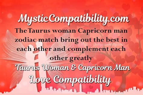 Taurus Woman Capricorn Man Compatibility Mystic Compatibility