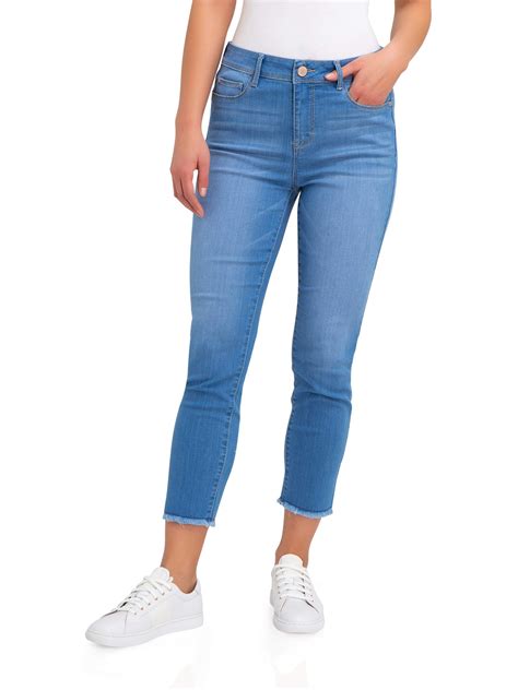 Womens High Rise Cropped Skinny Jeans