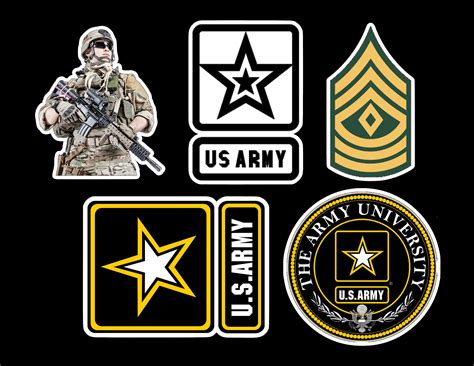 Us Army Sticker Pack Laminated Vinyl Waterproof Stickers Etsy