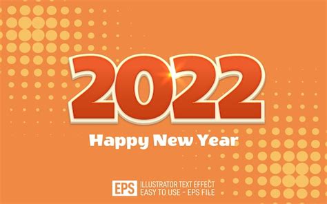 Premium Vector 2022 Happy New Year Banner Editable 3d Style