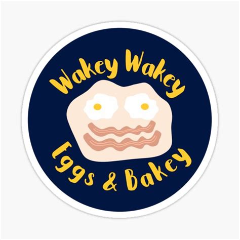 Wakey Wakey Eggs And Bakey Yellow Sticker By Amsonart Redbubble