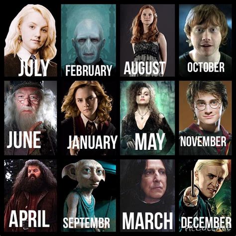 The Harry Potters Are All In Their Respective Calendar For Each