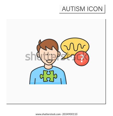 Neurodevelopmental Disorder Color Icon Abnormal Voice Stock Vector