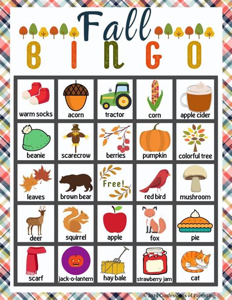 Fall Bingo Free Printable Confessions Of Parenting