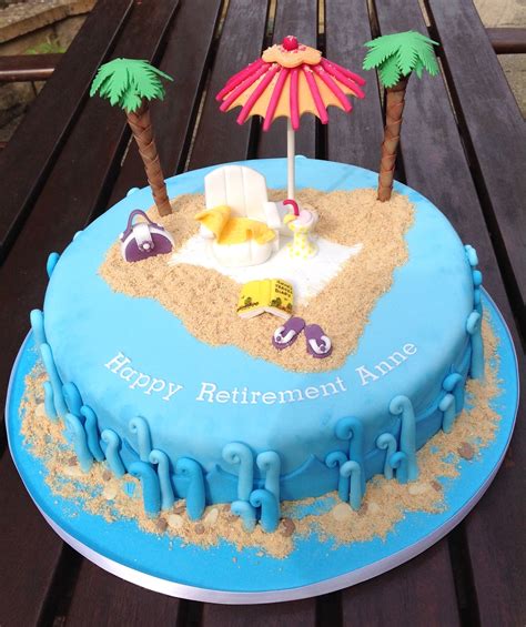 Beach Themed Retirement Cake Retirement Cakes Beach Birthday Cake