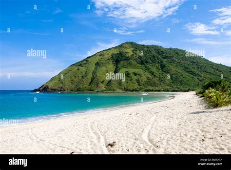 Deserted White Sand Beach Near Kuta Lombok Island Lesser Sunda