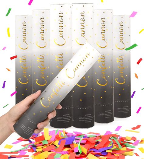 Buy Confetti Cannon Pack Of 6 Poppers Multicolor Biodegradable