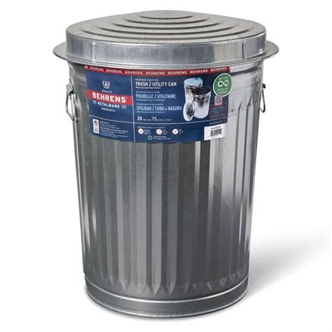 Garbage Can With Lid Galvanized Steel 75l 20gal