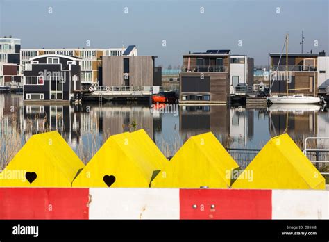 Floating Houses In Ijburg Amsterdam Holland Built To Combat Sea Level