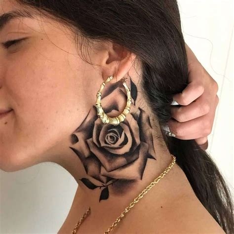 Top 71 Best Rose Neck Tattoo Ideas 2021 Inspiration Guide