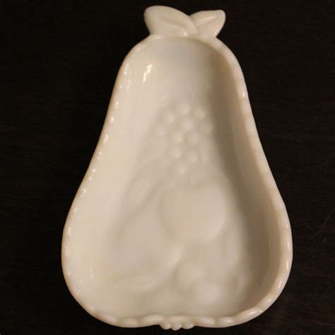Vintage Milk Glass Pear Shaped Dish By Cryscollections On Etsy Glass