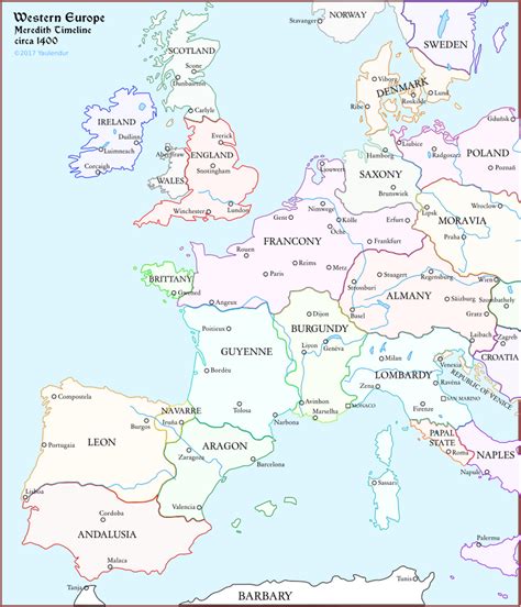 Western Europe Meredith Timeline Circa 1400 By Yaulendur On Deviantart
