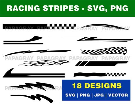 Car Racing Stripes Decal Pack 18 Designs Digital Download Etsy Uk