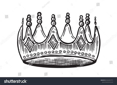 Crown Hand Drawn Illustrations Vector Stock Vector Royalty Free