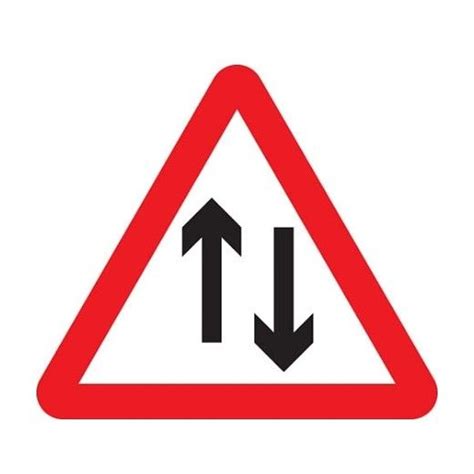 Two Way Traffic Sign Sometimes Youll See A Red Triangular Sign With