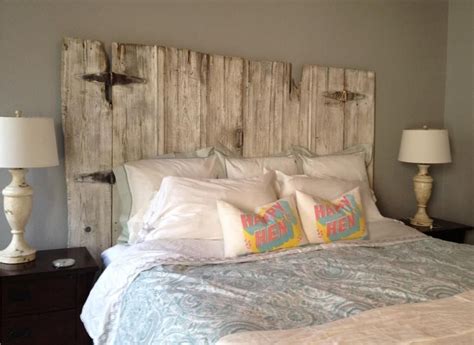 Full Length Distressed Barn Wood Style Headboard From Vintage