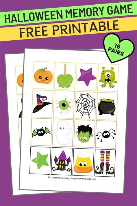 Halloween Memory Game Printable Memory Games Help Kids And