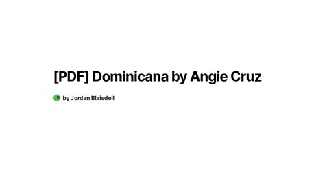 Pdf Dominicana By Angie Cruz