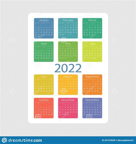 White Pocket Vector Calendar 2022 Year Minimal Business Simple Clean