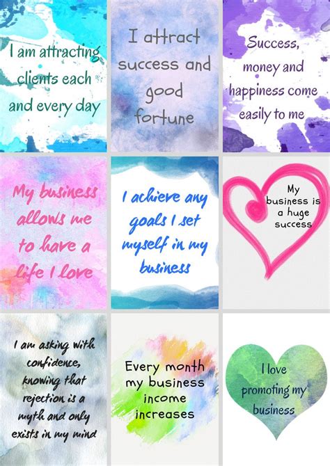 Create individual personalized business cards using your desktop inkjet or laser printer. Printable Business Affirmation Cards Business Success | Etsy