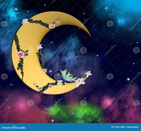 Romantic Crescent Moon Stock Illustration Illustration Of Suggestive