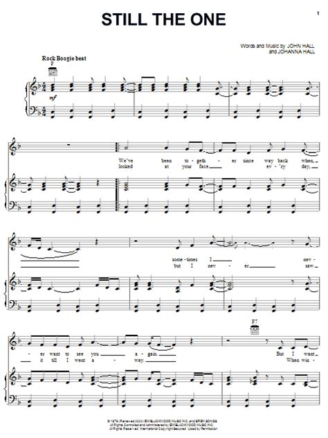 Still The One | Sheet Music Direct