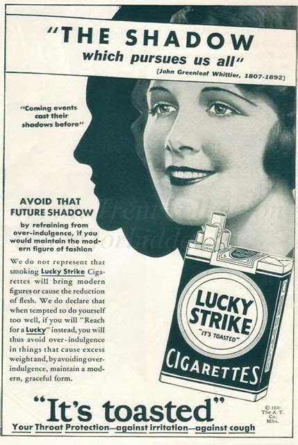 Lucky Strike Cigarettes A 1930 Advertisement For Lucky Str Flickr