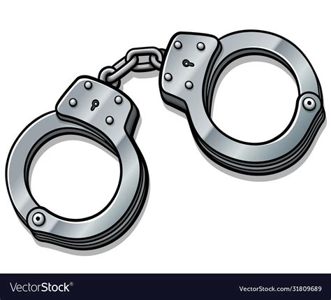 Handcuffs Cartoon Isolated Design Royalty Free Vector Image