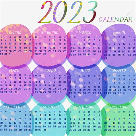2023 Calendars Png Image 2023 Calendar Colorful 2023 Calendar