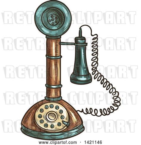 Vector Clip Art Of Retro Sketched And Color Filled Candlestick