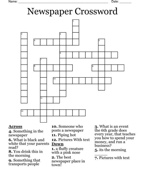 Newspaper Printable Crossword Puzzles Daily Newspaper Crossword