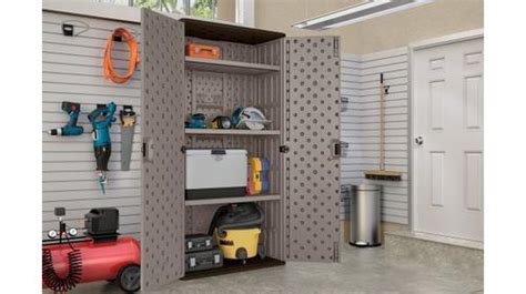 Put everything in its place with a modern storage cabinet. Suncast® 40" W x 80-1/4" H x 20-1/4" D Platinum Mega Tall ...
