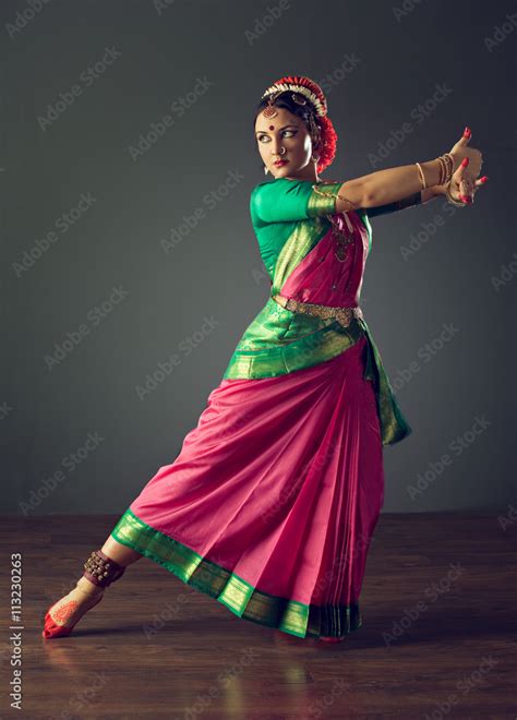 beautiful indian girl dancer of indian classical dance bharatanatyam or kuchipudi фотография