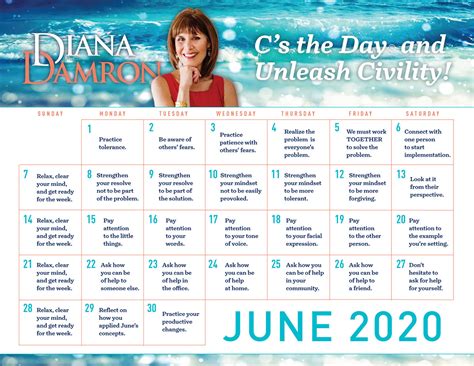 Dianas June Calendar Diana Damron