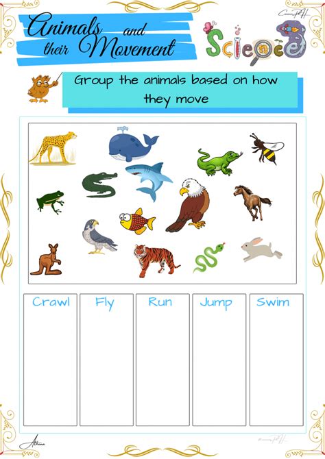 1st Grade Animal Movement Worksheet
