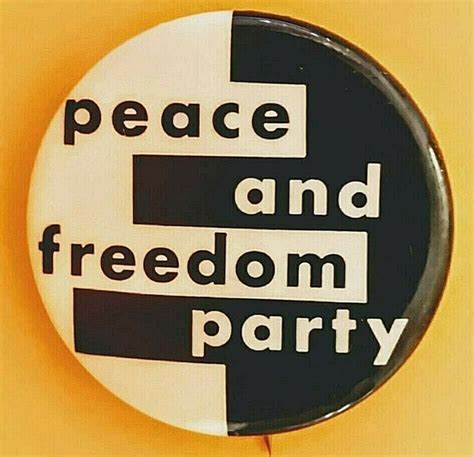 Peace And Freedom Party 1968 Eldridge Cleaver Presidential Pin Black
