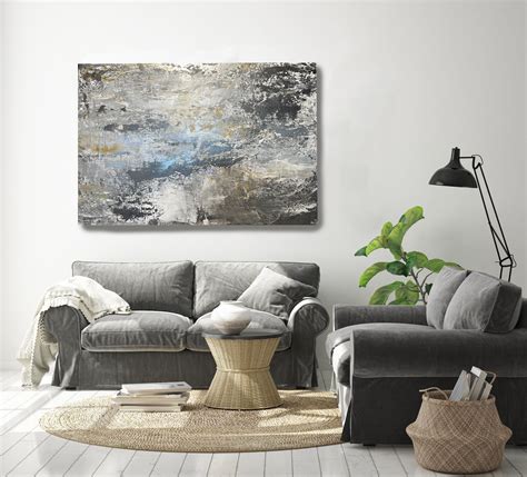 Irena Orlov Silver Gray Gold Blue Contemporary Painting On Canvas