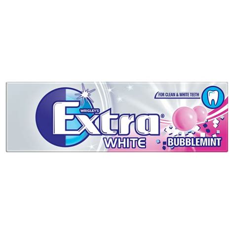 Extra White Bubblemint Gum 10 Pieces Alcohol And Booze