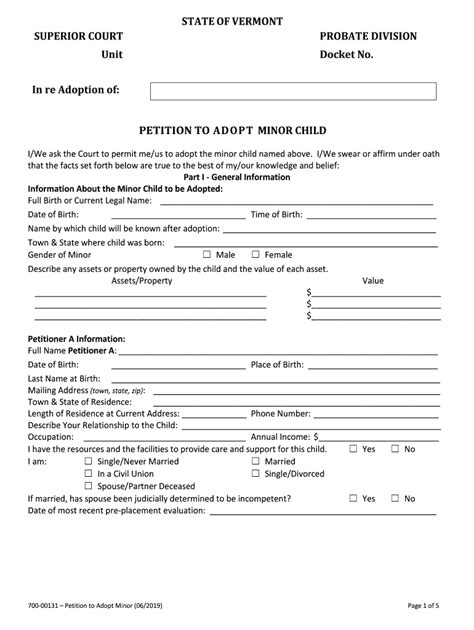 Petition To Adopt Minor Child Form Fill Out And Sign Printable Pdf