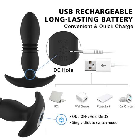 Remote Anal Plug Vibrator Prostate Massage Thrusting Dildo Sex Toy For