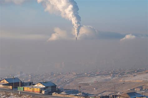 Cold Winter Ulaanbaatar Mongolia Coal Smog Stock Photo Download Image