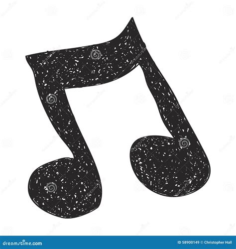 Simple Doodle Of A Music Note Stock Vector Illustration Of White