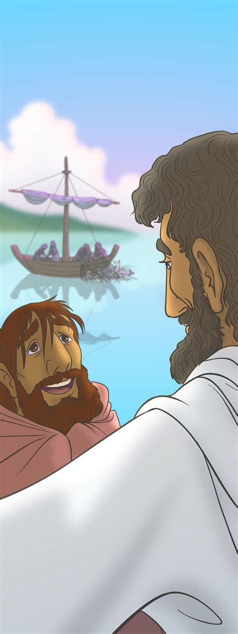 Jesus' life illustrations - Jesus appears to 7 disciples