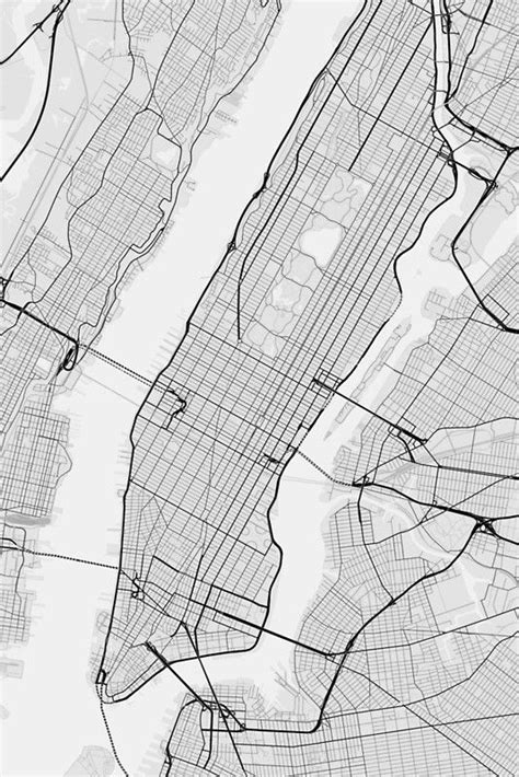 Image Result For Black And White Map Of Manhattan Manhattan Map